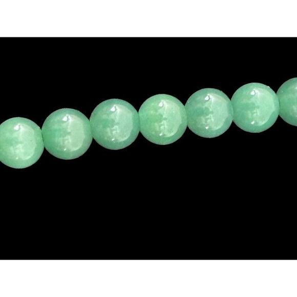 30 Inch Strand of Green Jade Jadeite Beads 10mm Sterling Barrel Clasp 101 Gram - Picture 11 of 12